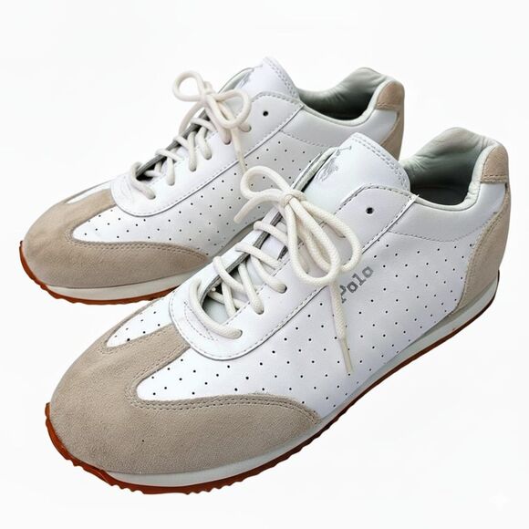 Polo by Ralph Lauren Shoes - Polo Ralph Lauren Heritage Court II Leather Suede Tennis Court Sneakers Sz 10